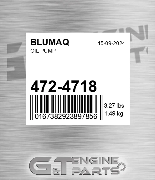 472-4718 Oil Pump for BLUMAQ