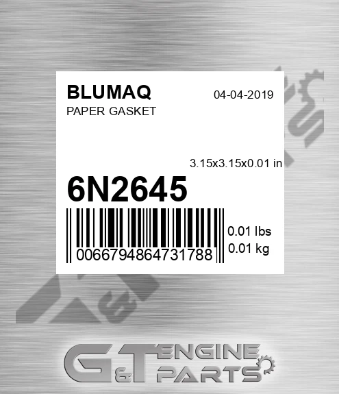 6N-2645 Paper Gasket for BLUMAQ