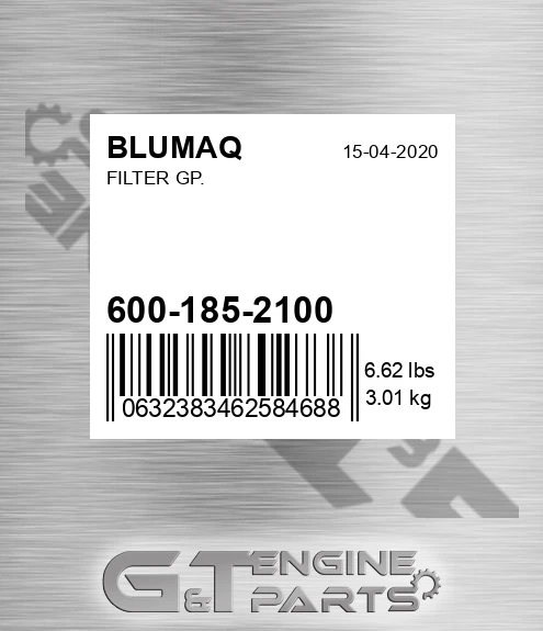 600-185-2100 Filter Gp. for BLUMAQ