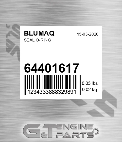 64401617 Seal O-ring for BLUMAQ
