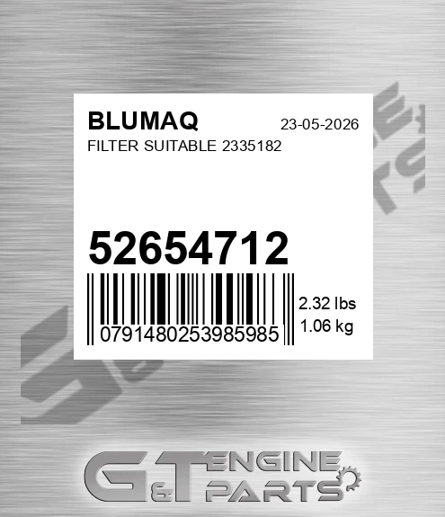 52654712 Filter Suitable 2335182 for BLUMAQ