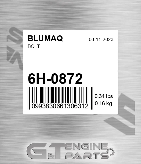 6H-0872 Bolt for BLUMAQ