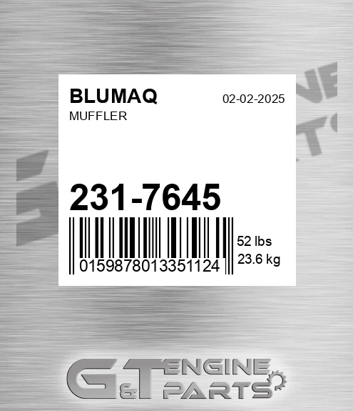 231-7645 Muffler for BLUMAQ