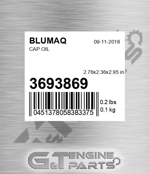 369-3869 Cap Oil for BLUMAQ