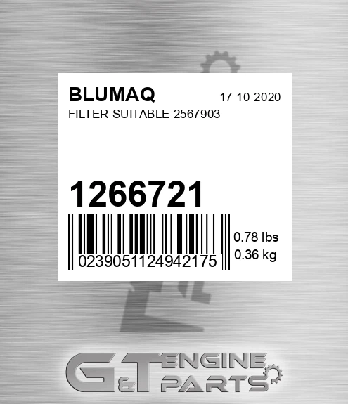 1266721 Filter Suitable 2567903 for BLUMAQ