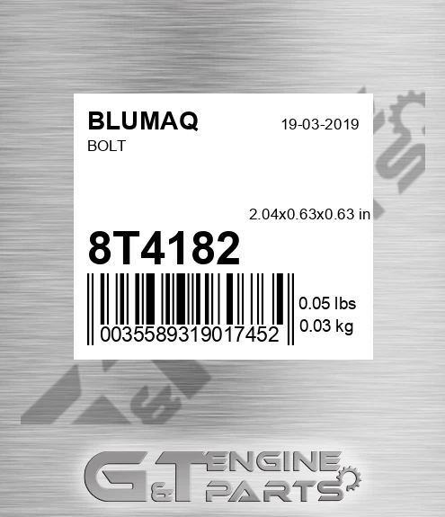 8T-4182 Bolt for BLUMAQ