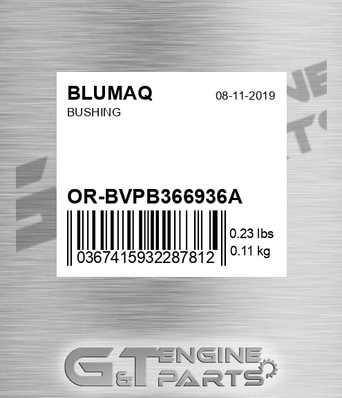 OR-BVPB366936A Bushing for BLUMAQ