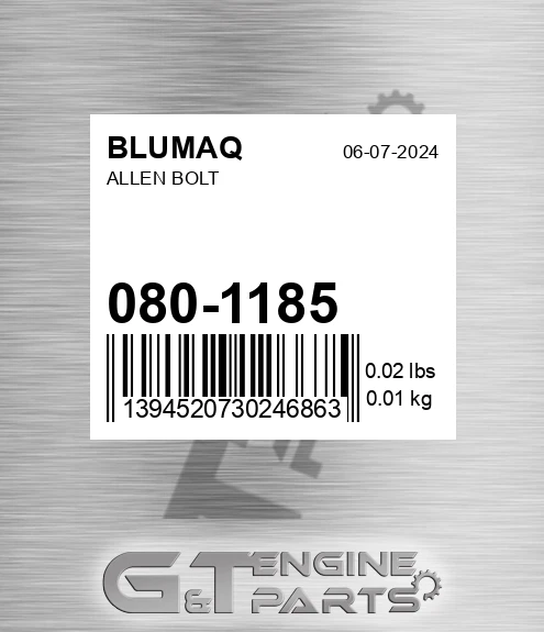080-1185 Allen Bolt for BLUMAQ