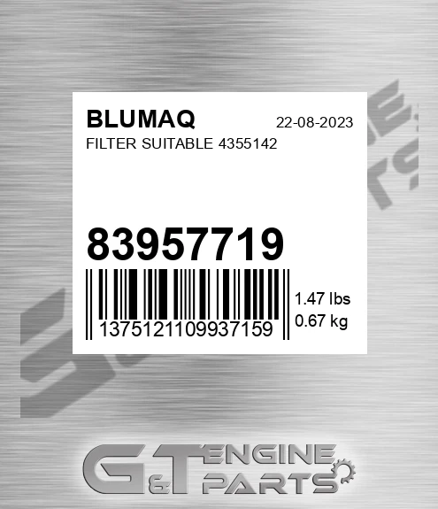 83957719 BLUMAQ Filter Suitable 4355142