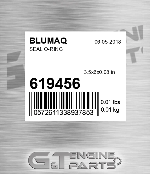 619456 Seal O-ring