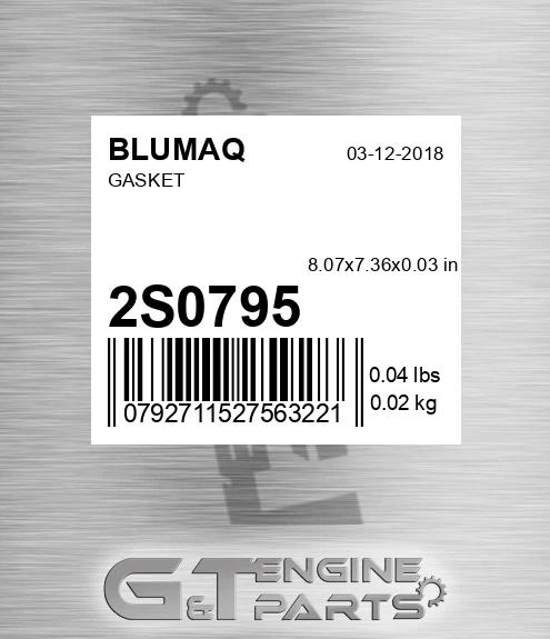 2S-0795 Gasket for BLUMAQ