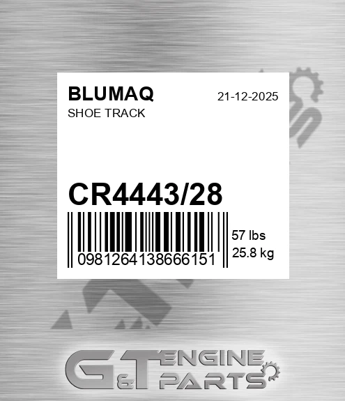 CR4443/28 Shoe Track for BLUMAQ
