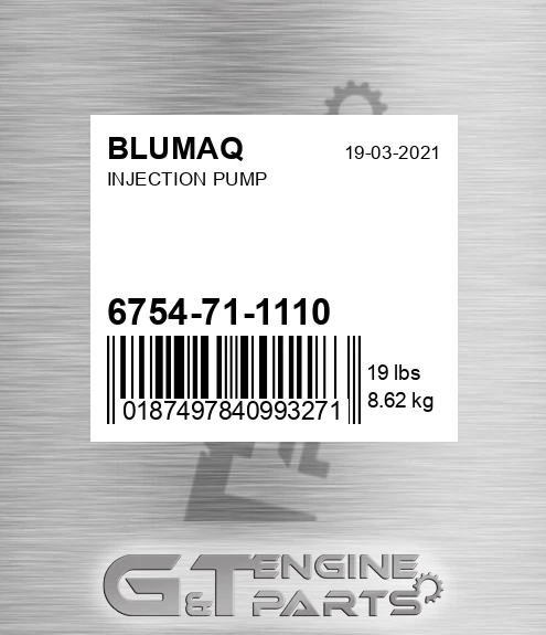 6754-71-1110 Injection Pump for BLUMAQ