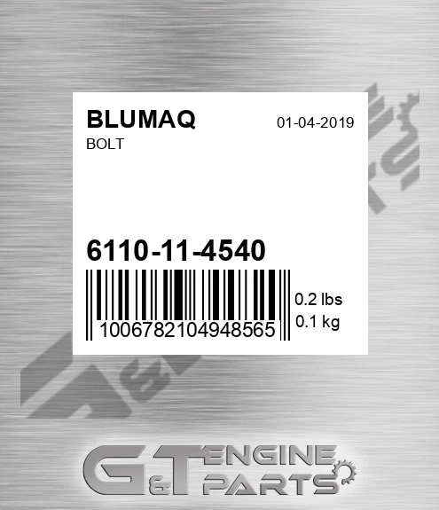 6110-11-4540 Bolt for BLUMAQ