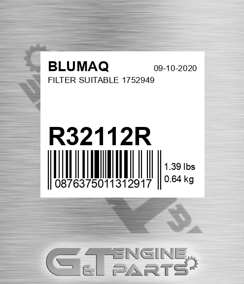 R32112R Filter Suitable 1752949