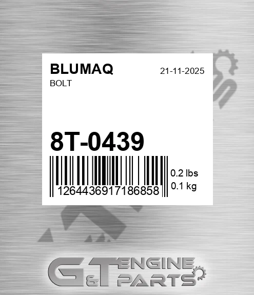 8T-0439 Bolt for BLUMAQ