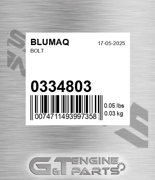033-4803 Bolt for BLUMAQ