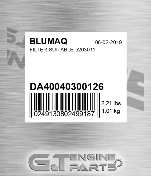 DA40040300126 Filter Suitable 5203011 for BLUMAQ