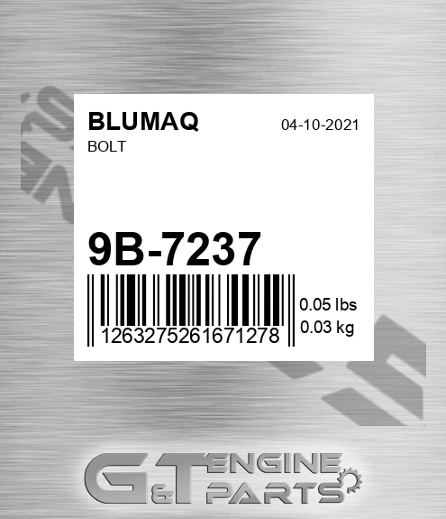 9B-7237 Bolt for BLUMAQ