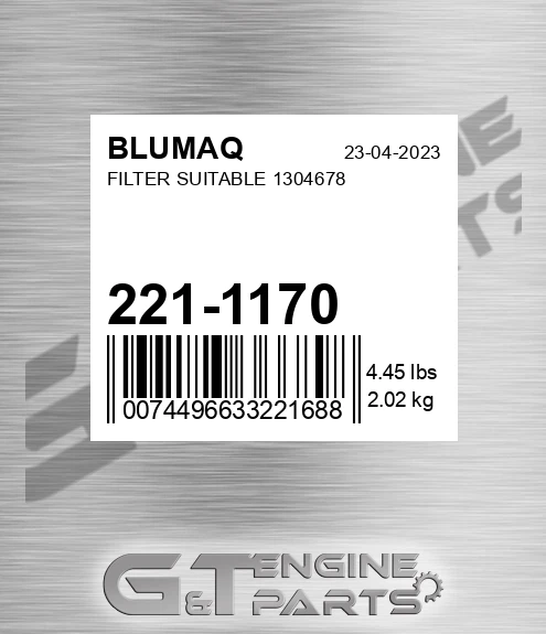221-1170 Filter Suitable 1304678