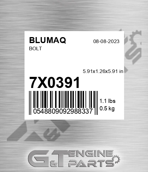 7X-0391 Bolt for BLUMAQ