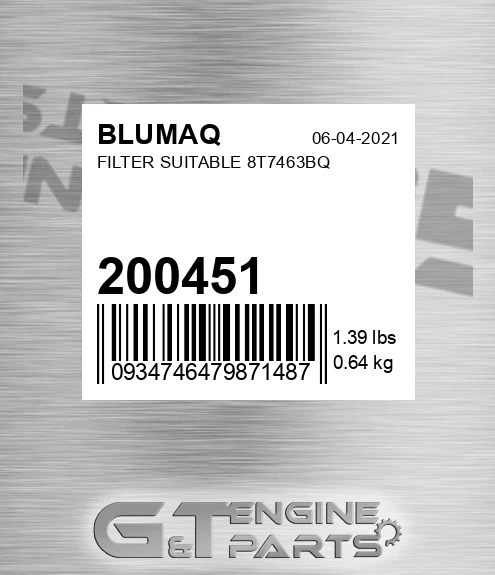 200451 Filter Suitable 8t7463bq