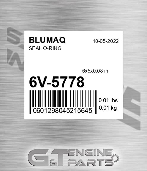 6V-5778 Seal O-ring for BLUMAQ