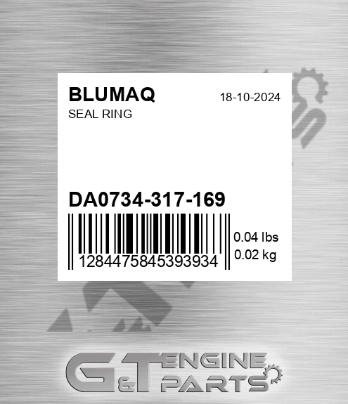 DA0734-317-169 Seal Ring for BLUMAQ