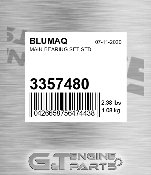 3357480 Main Bearing Set Std.