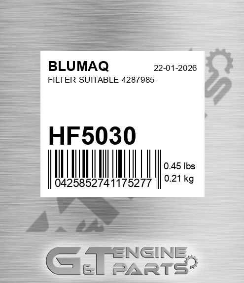HF5030 Filter Suitable 4287985 for BLUMAQ