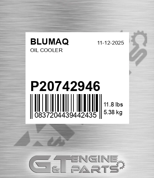 P20742946 Oil Cooler for BLUMAQ