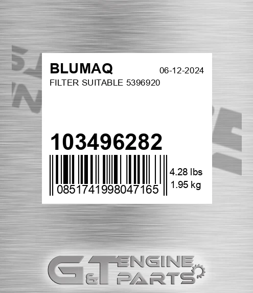 103496282 Filter Suitable 5396920 for BLUMAQ