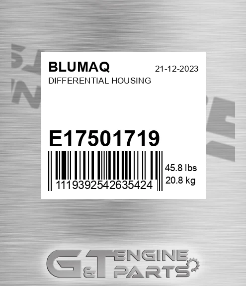E17501719 Differential Housing for BLUMAQ