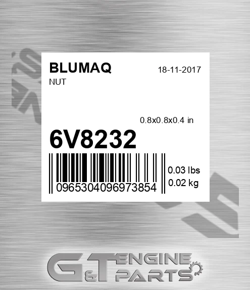 6V-8232 Nut for BLUMAQ