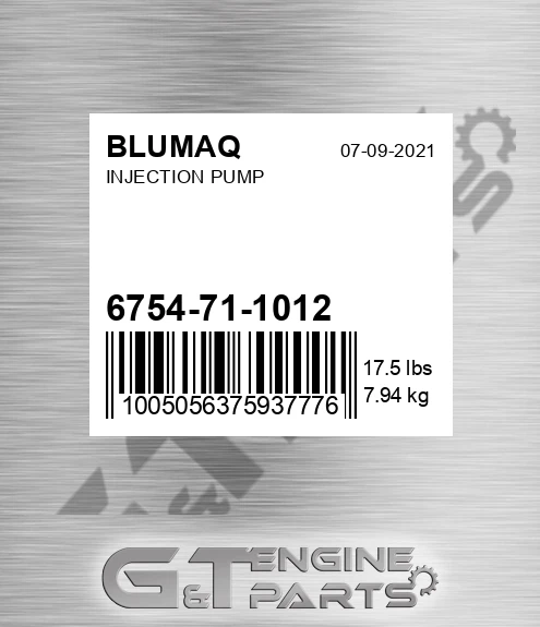 6754-71-1012 Injection Pump for BLUMAQ