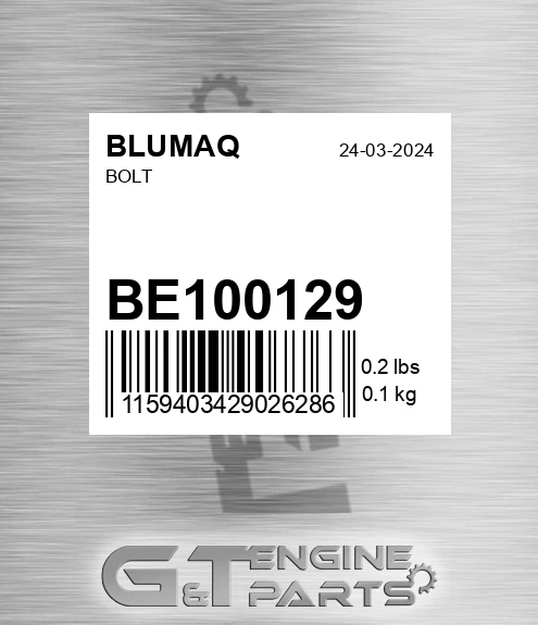 BE100129 BLUMAQ Bolt