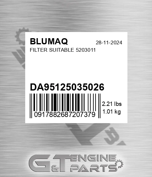 DA95125035026 Filter Suitable 5203011 for BLUMAQ
