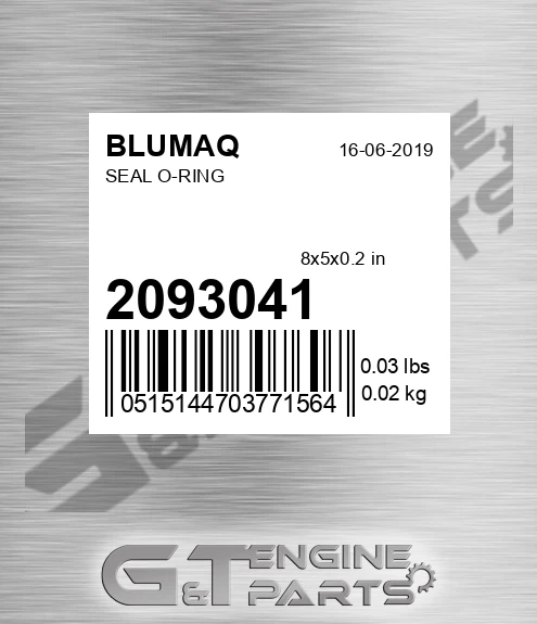 209-3041 Seal O-ring for BLUMAQ