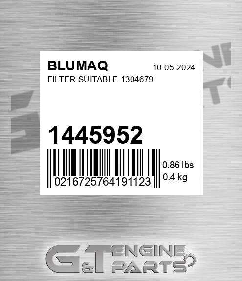 1445952 Filter Suitable 1304679