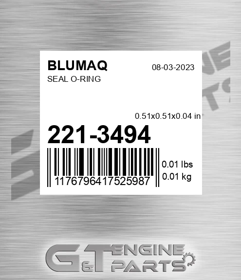 221-3494 Seal O-ring for BLUMAQ