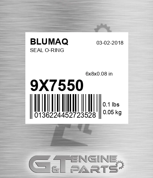 9X-7550 Seal O-ring for BLUMAQ