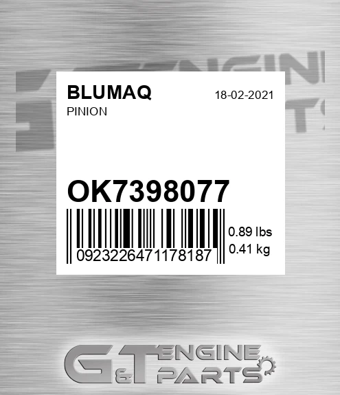 OK7398077 Pinion for BLUMAQ