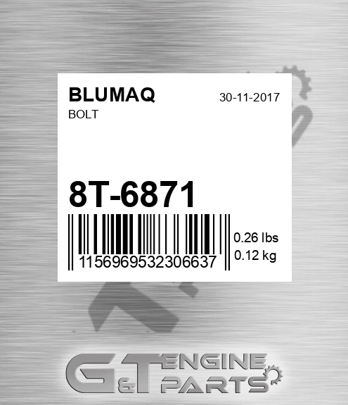 8T-6871 Bolt for BLUMAQ