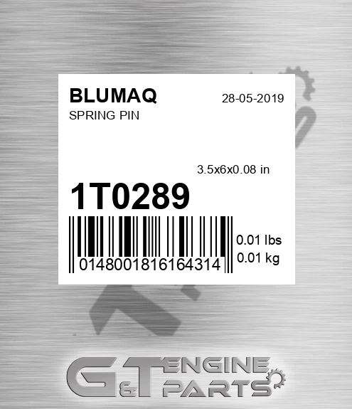 1T-0289 Spring Pin for BLUMAQ