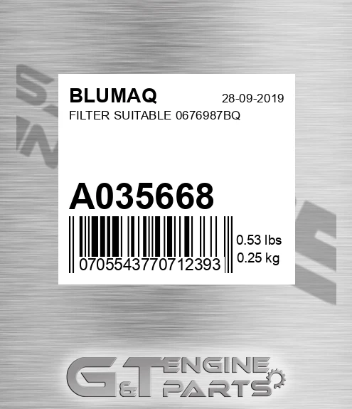 A035668 Filter Suitable 0676987bq