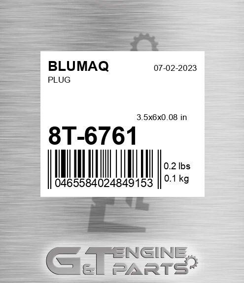 8T-6761 Plug for BLUMAQ