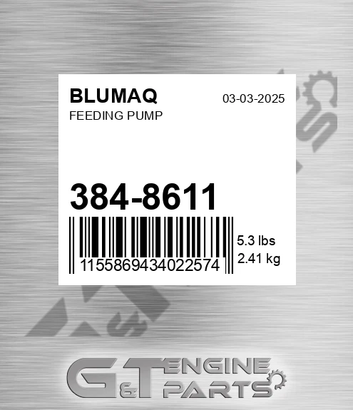 384-8611 Feeding Pump for BLUMAQ