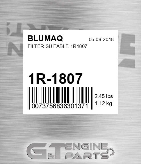1R-1807 Filter Suitable 1r1807 for BLUMAQ
