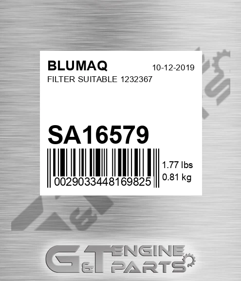 SA16579 Filter Suitable 1232367 for BLUMAQ