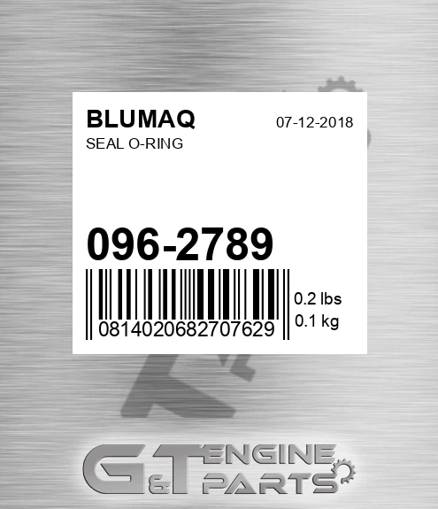 096-2789 Seal O-ring for BLUMAQ